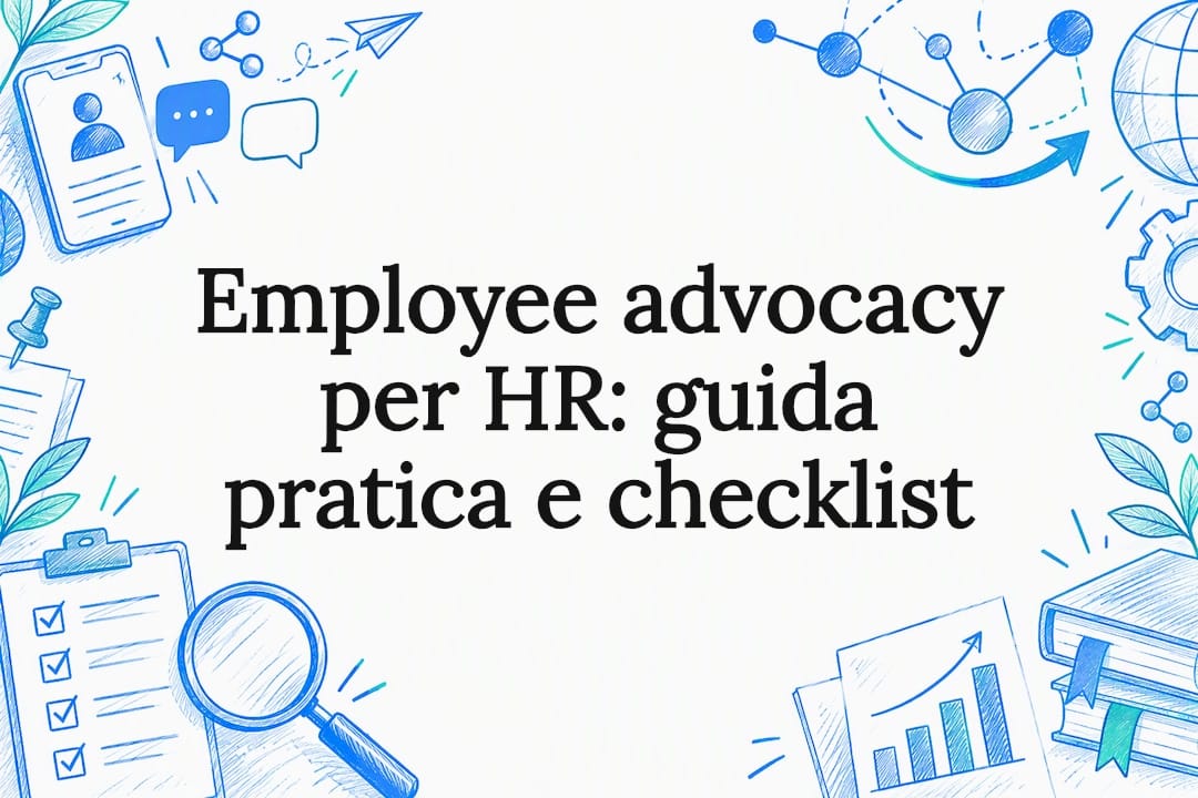 Illustrazione decorativa sull'employee advocacy nelle risorse umane
