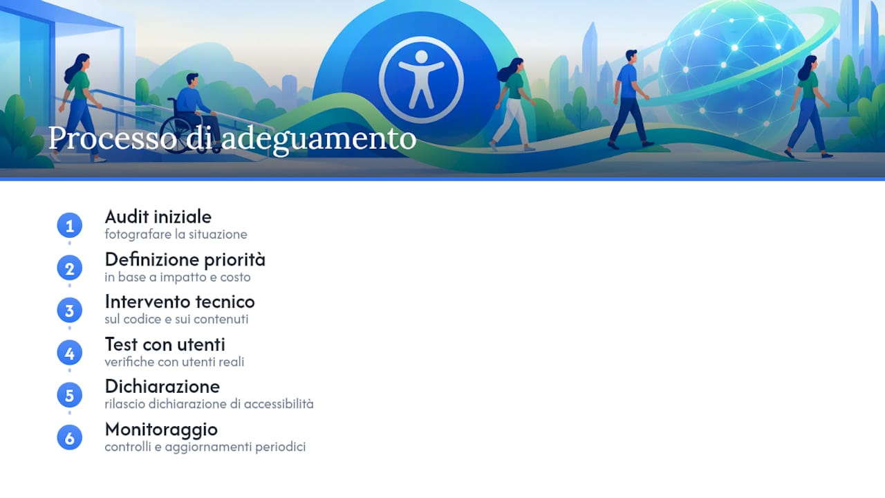 Come DigitApp Italia gestisce l'adeguamento all'accessibilità — overview diagram