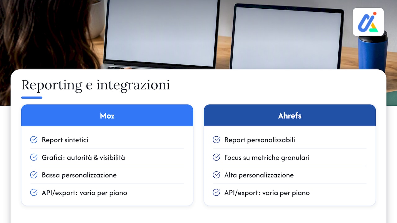 Reporting e integrazione con altri strumenti SEO — overview diagram