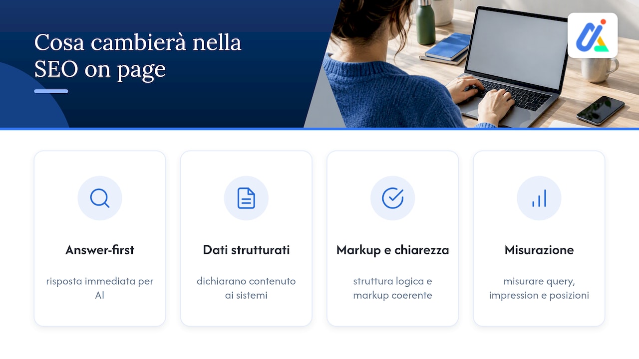 Cosa cambierà davvero nella SEO on page nel 2026 — overview diagram