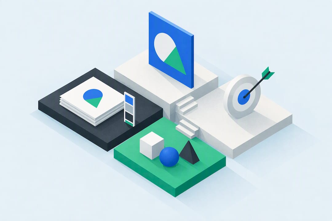 Schemi geometrici coordinati in blu e teal