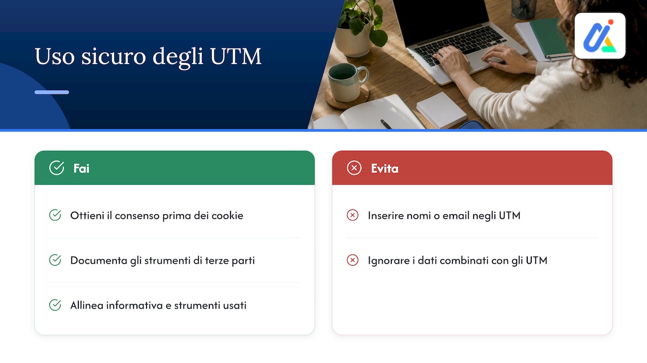 Protezione della privacy e normative nell'uso dei parametri UTM — overview diagram